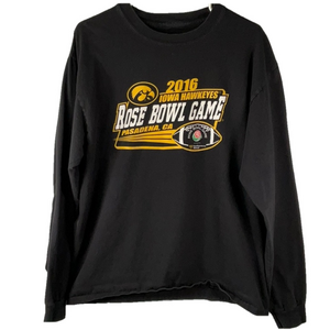 Iowa Hawkeyes Rose Bowl Black Sweatshirt Size Large